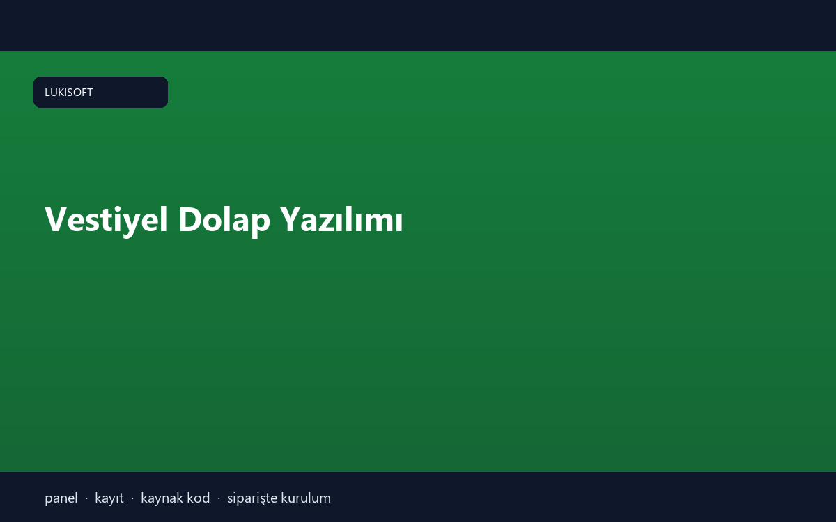 Vestiyel Dolap Yazılımı