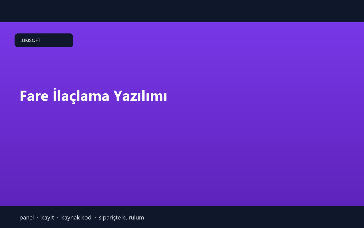 Fare İlaçlama Yazılımı