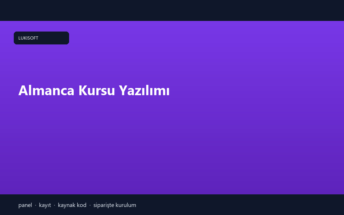 Almanca Kursu Yazılımı
