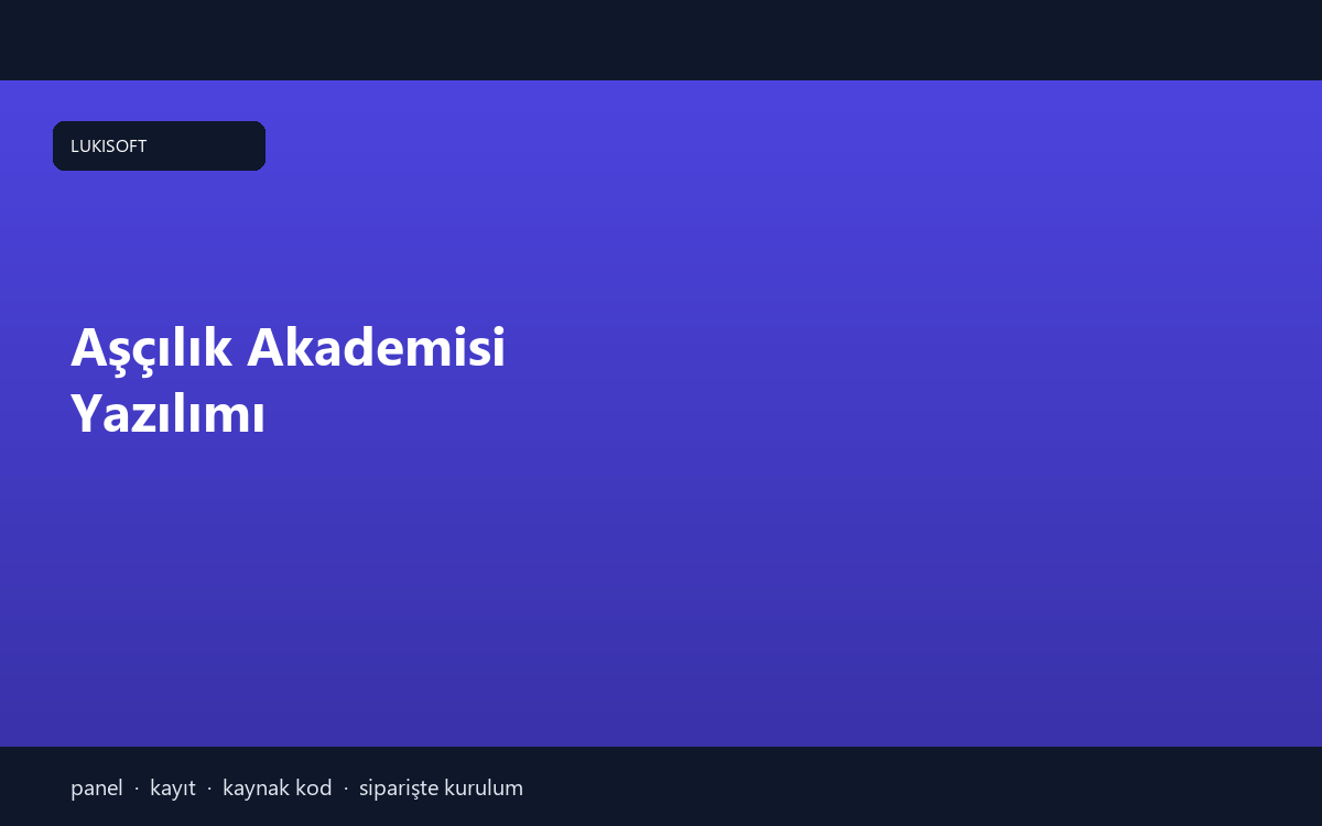 Aşçılık Akademisi Yazılımı