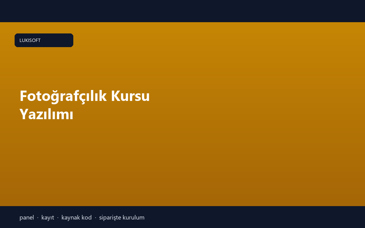 Fotoğrafçılık Kursu Yazılımı
