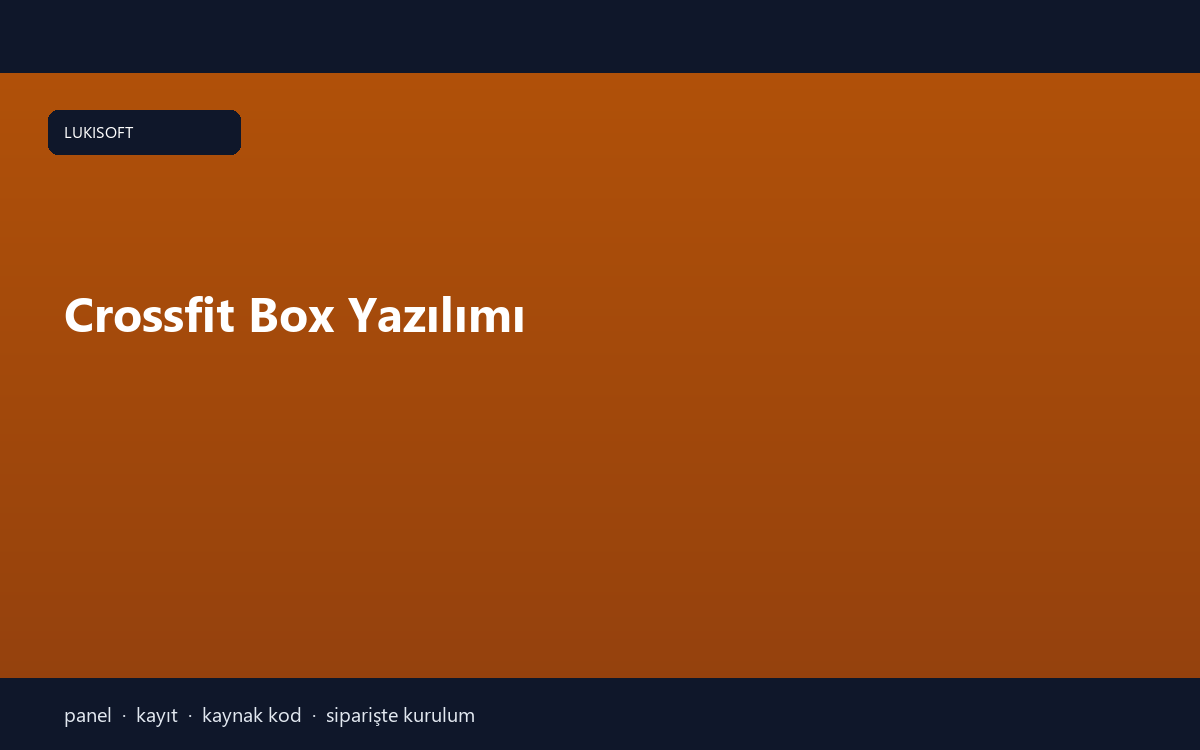Crossfit Box Yazılımı