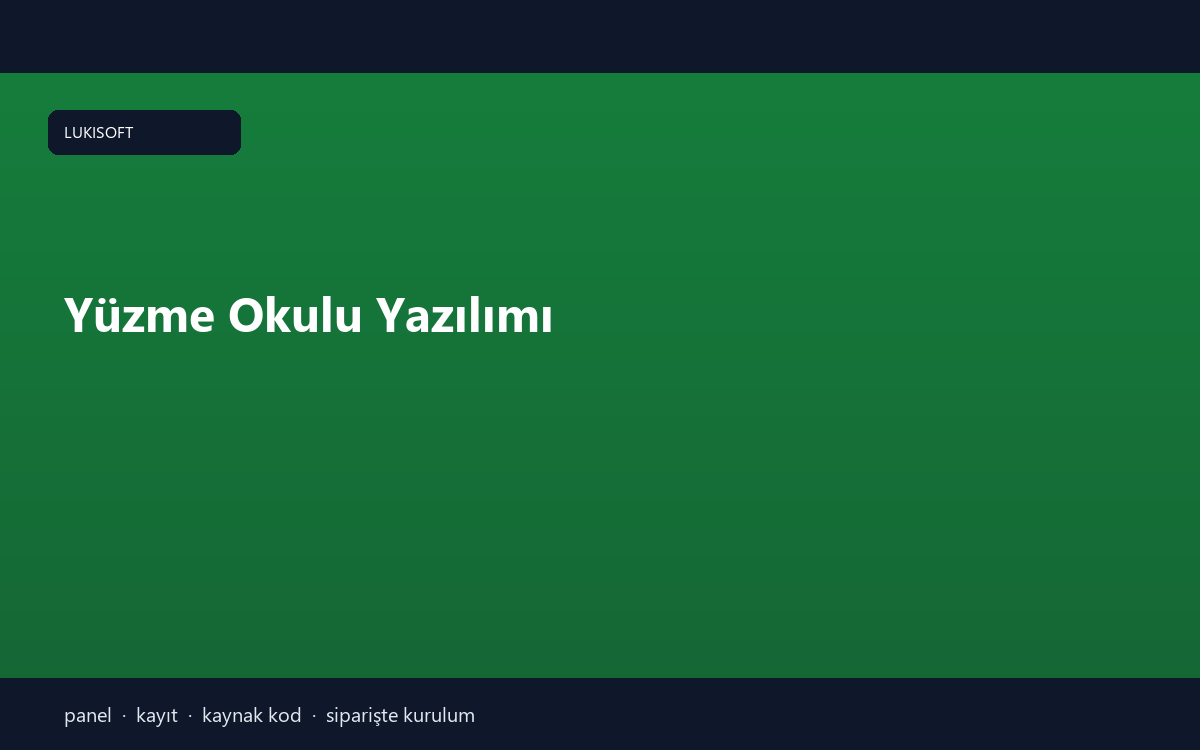 Yüzme Okulu Yazılımı