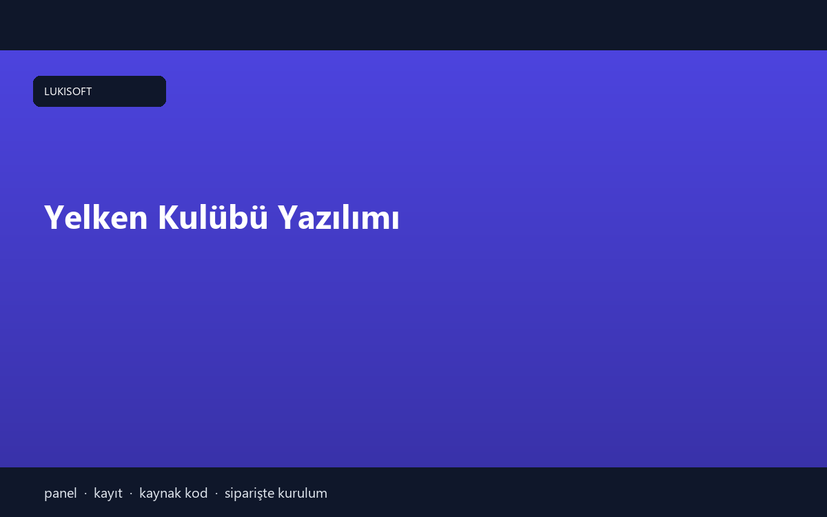 Yelken Kulübü Yazılımı