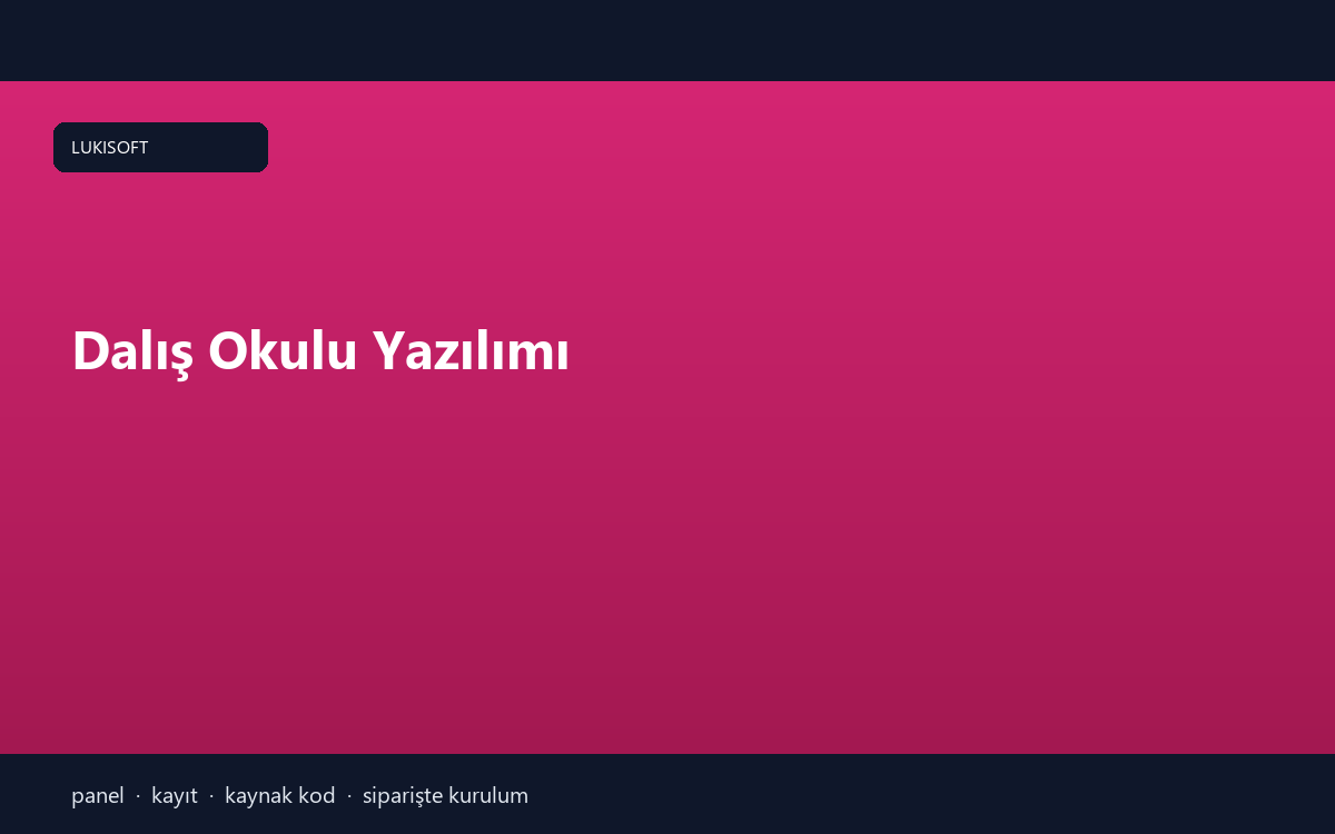 Dalış Okulu Yazılımı
