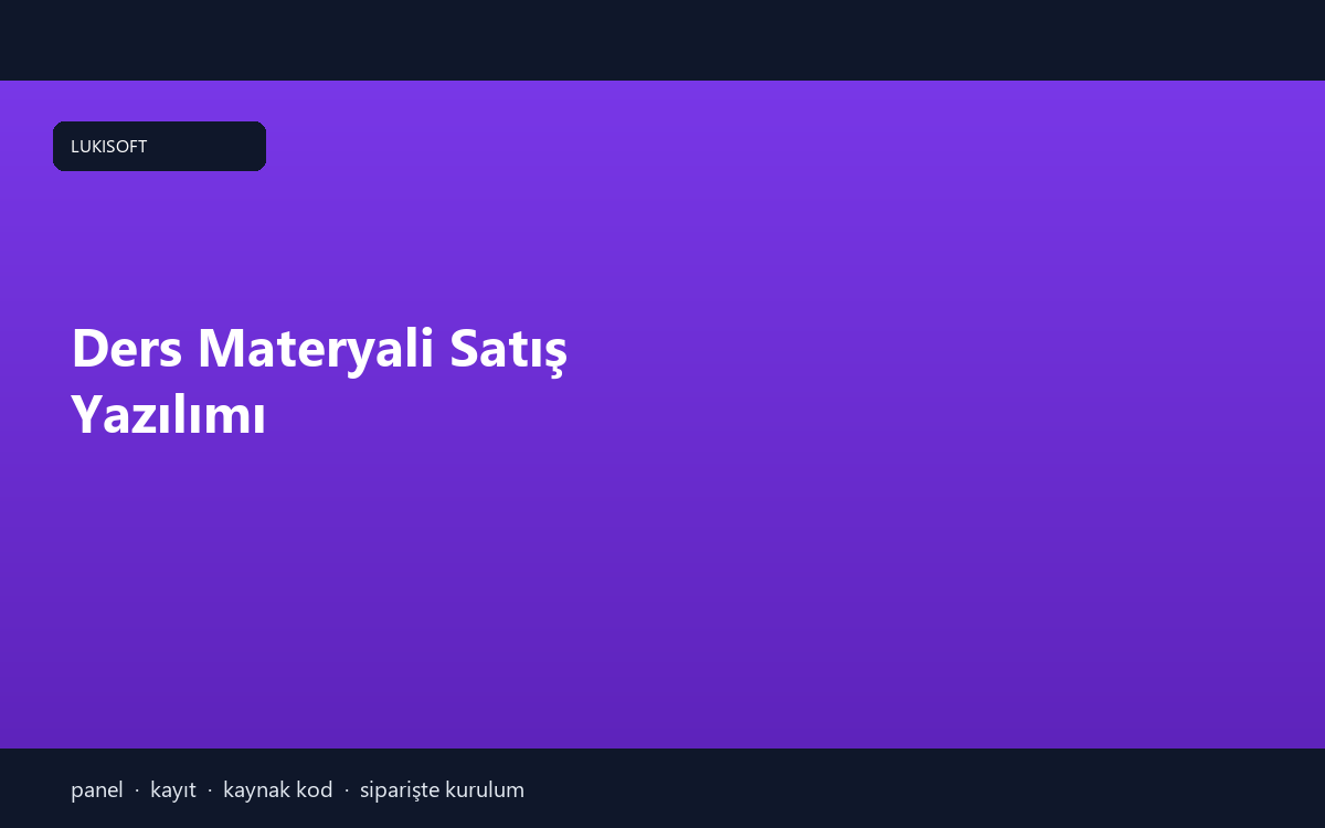 Ders Materyali Satış Yazılımı