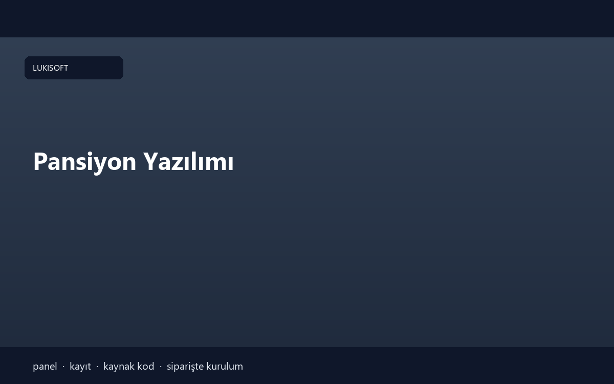 Pansiyon Yazılımı