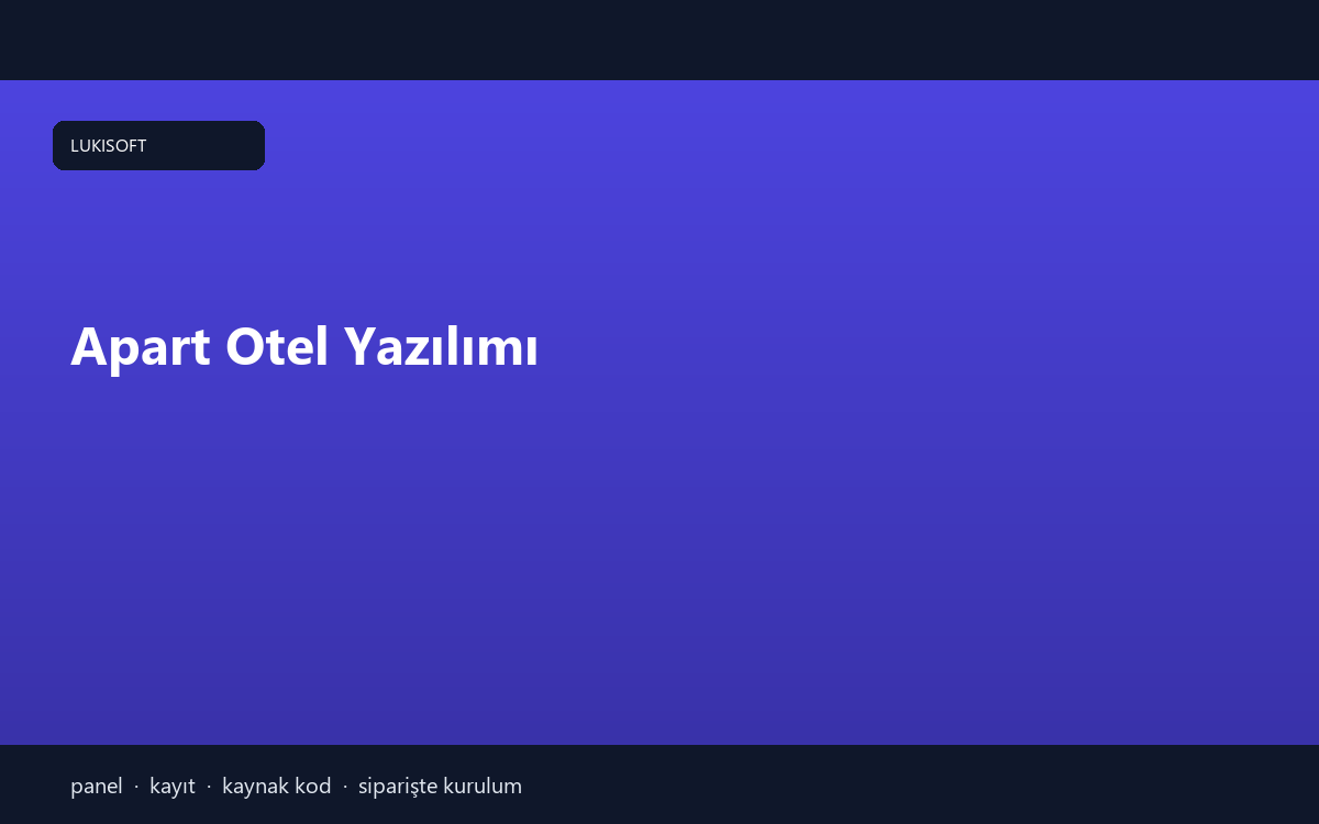 Apart Otel Yazılımı