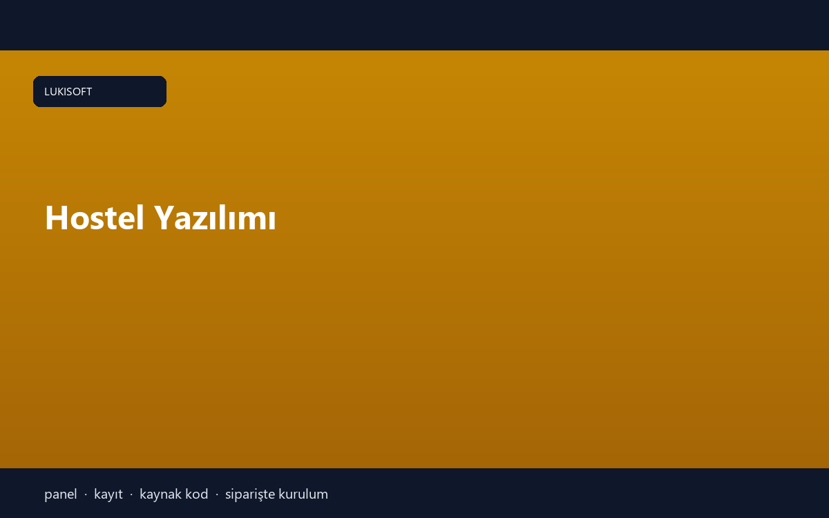 Hostel Yazılımı