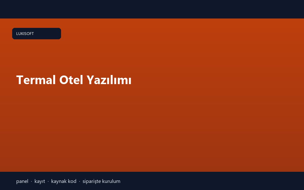Termal Otel Yazılımı