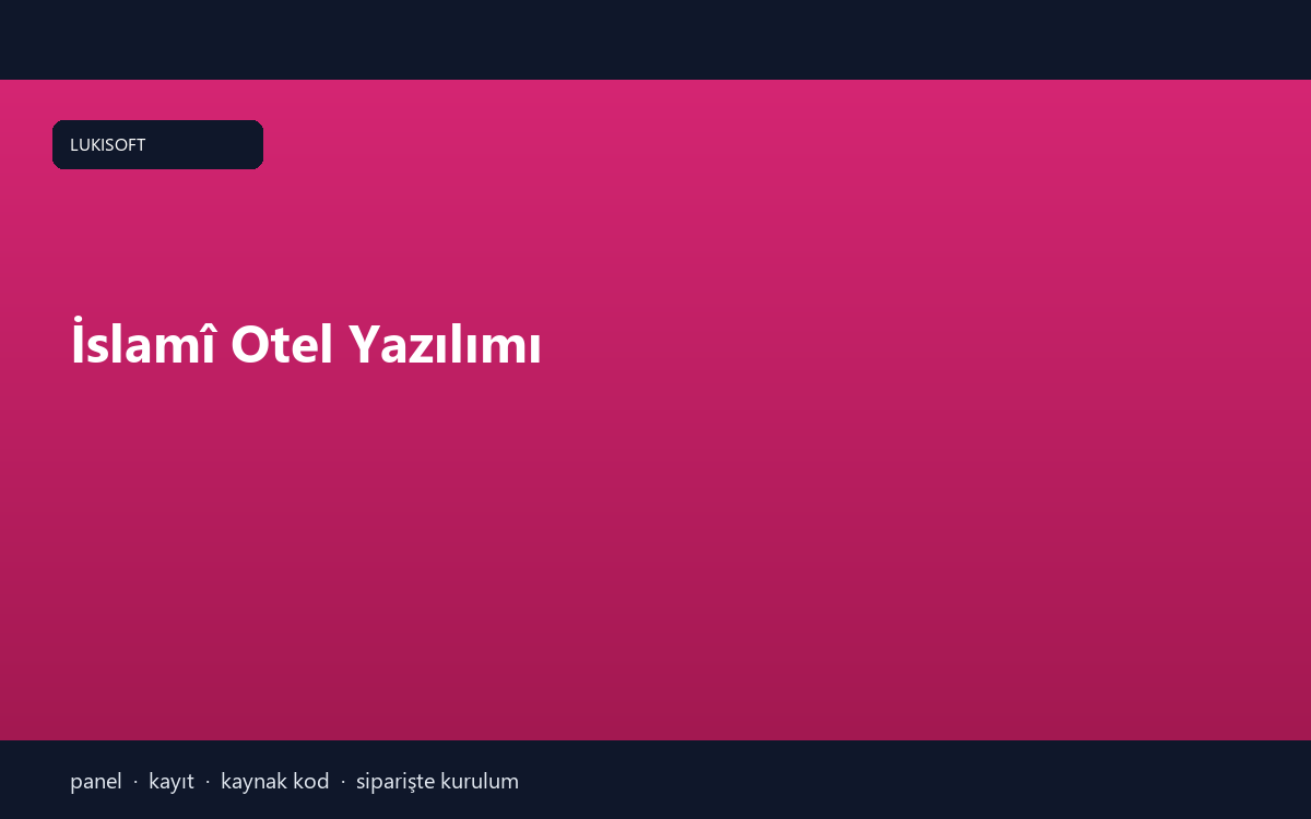 İslamî Otel Yazılımı