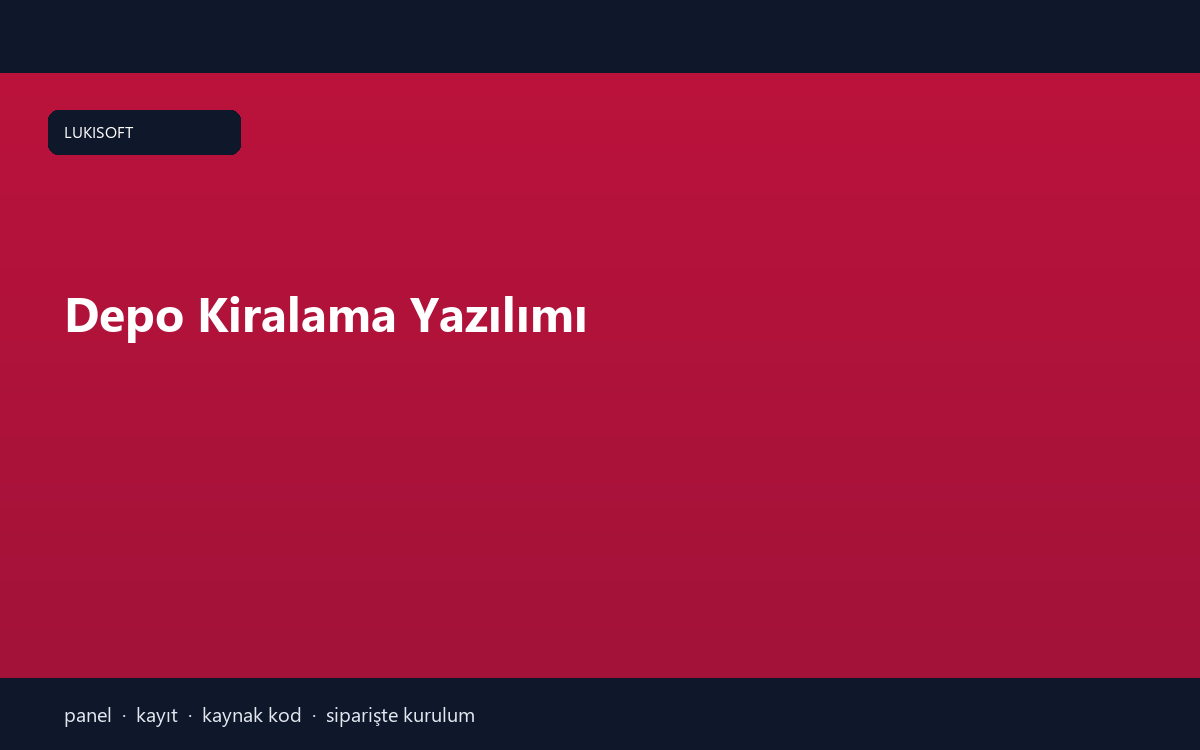 Depo Kiralama Yazılımı