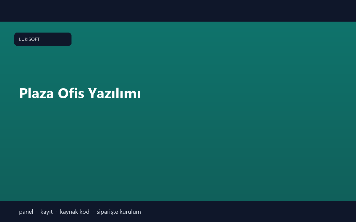 Plaza Ofis Yazılımı