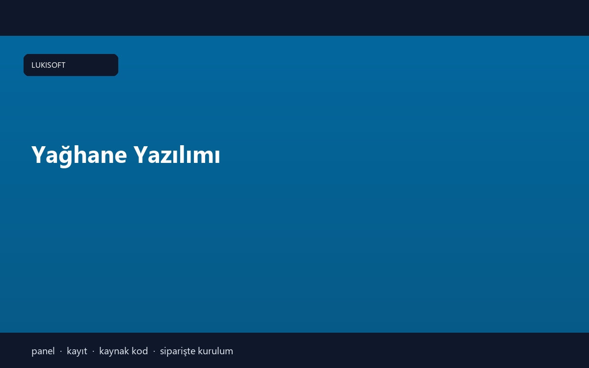 Yağhane Yazılımı