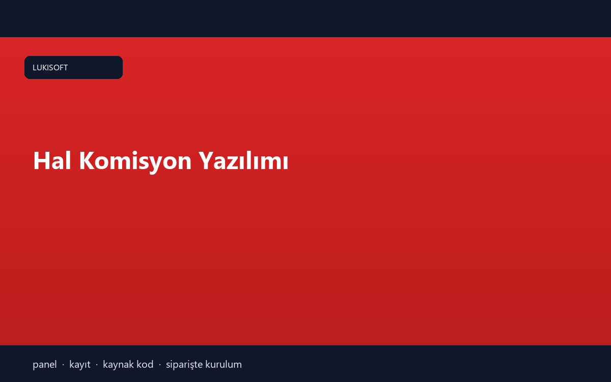 Hal Komisyon Yazılımı