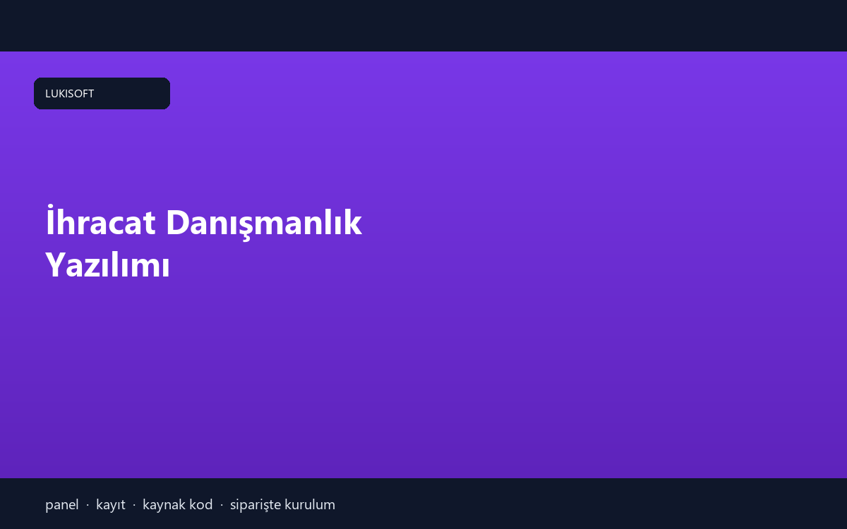 İhracat Danışmanlık Yazılımı