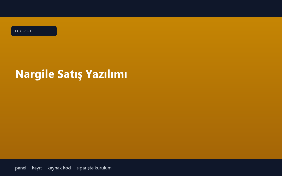 Nargile Satış Yazılımı