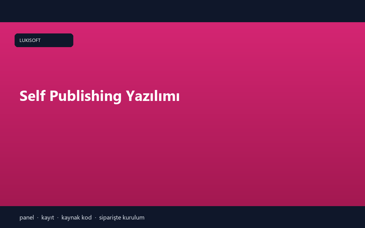 Self Publishing Yazılımı