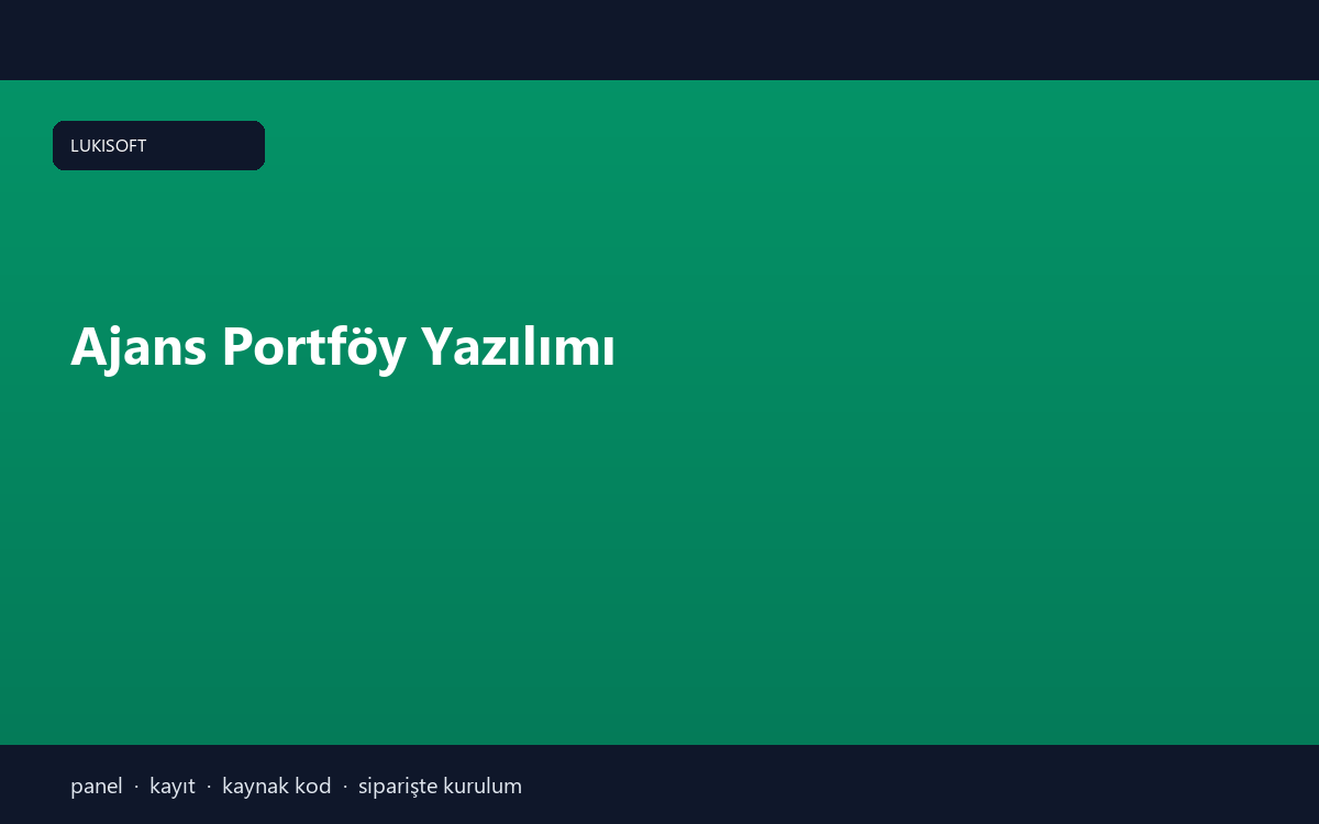Ajans Portföy Yazılımı
