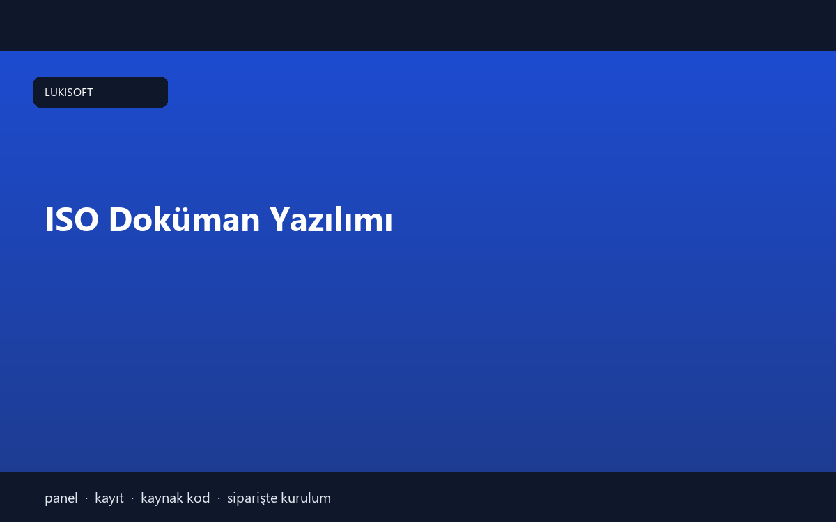 ISO Doküman Yazılımı