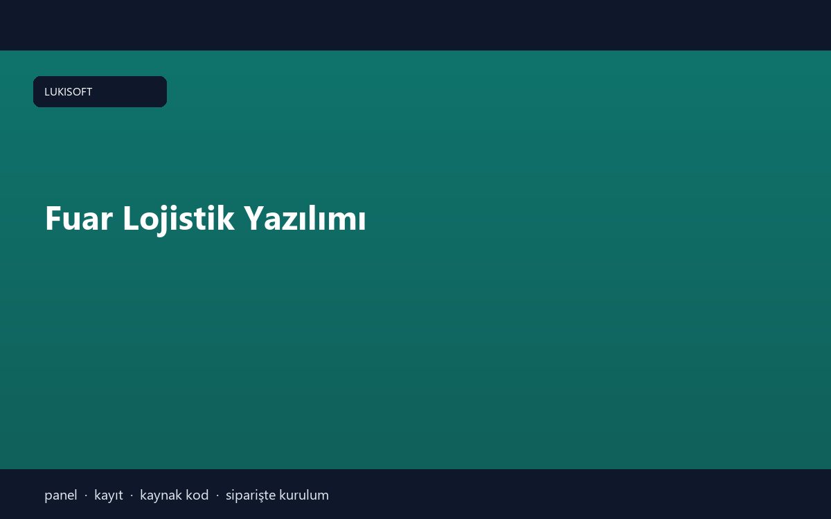 Fuar Lojistik Yazılımı