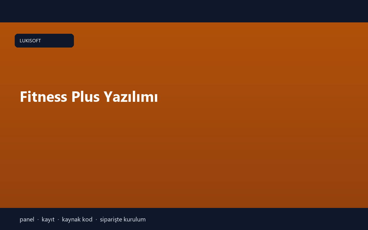 Fitness Plus Yazılımı