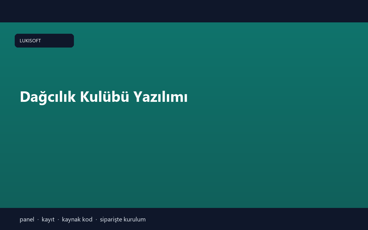 Dağcılık Kulübü Yazılımı