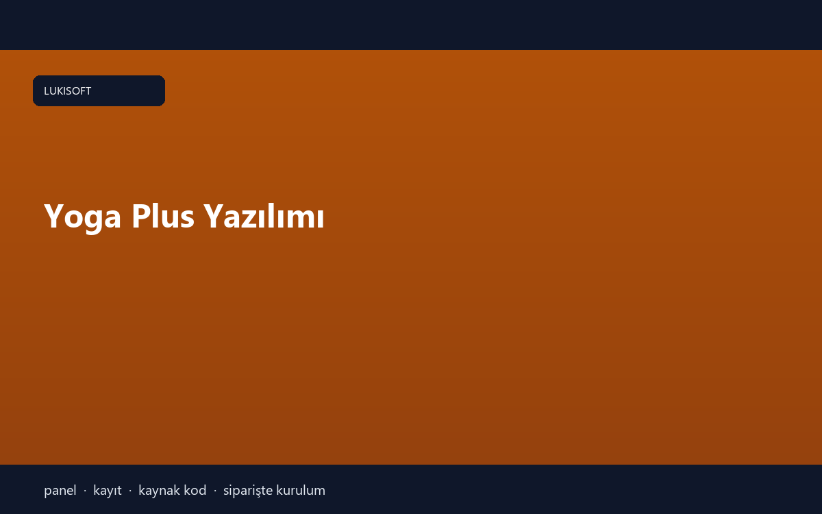 Yoga Plus Yazılımı